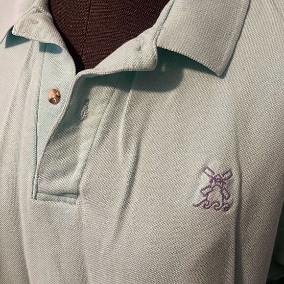 Outer Banks Mens Short Sleeve Classic Ribbed Polo Shirt Green - Picture 2 of 6